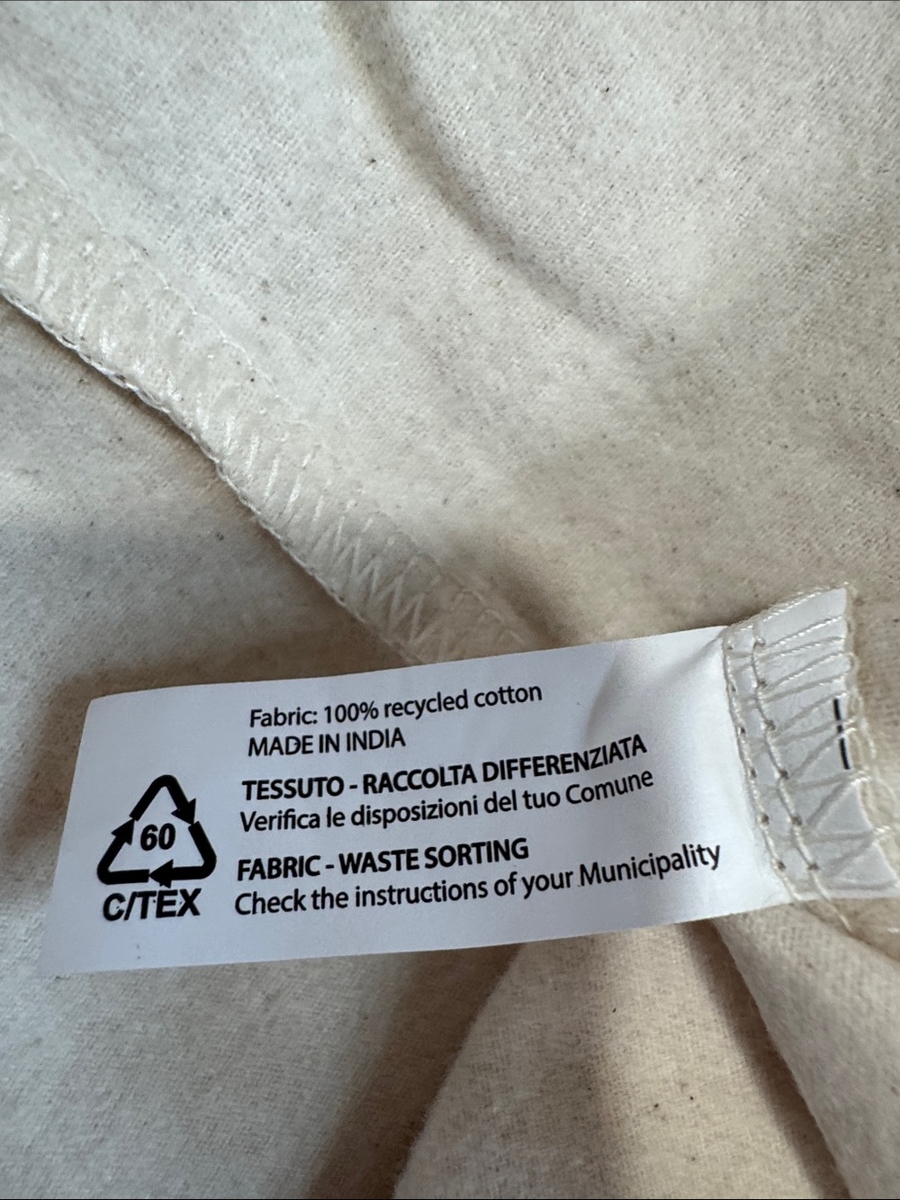 Coach Canvas Dust Bag in Natural with Black Logo in Recycled Cotton - Picture 2 of 2